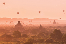 Bagan, Myanmar from the top of a temple at 5am looking out to all those wonderful Balloons over Bagan