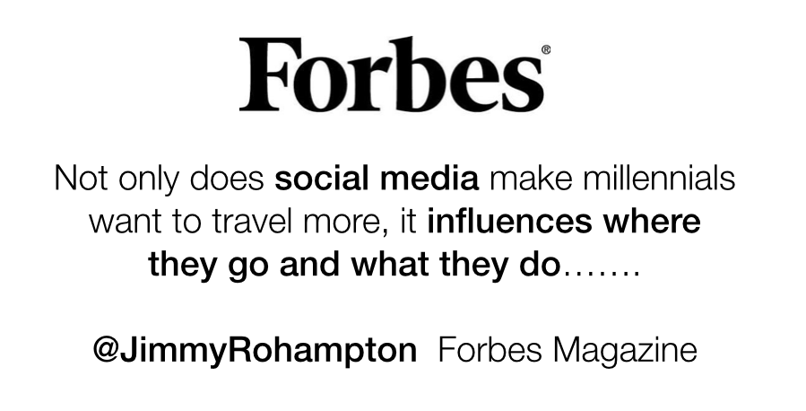 Not only does social media make millennials want to travel more, it influences where they go and what they do…